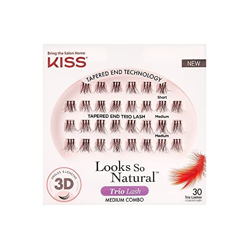 kiss looks so natural trio lash combo pack false eyelashes, la...
