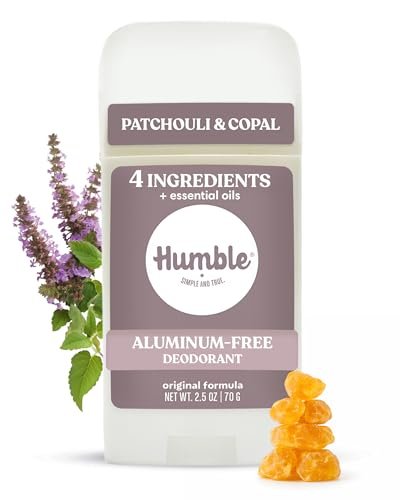 humble aluminum free deodorant for women & men, patchouli & co...