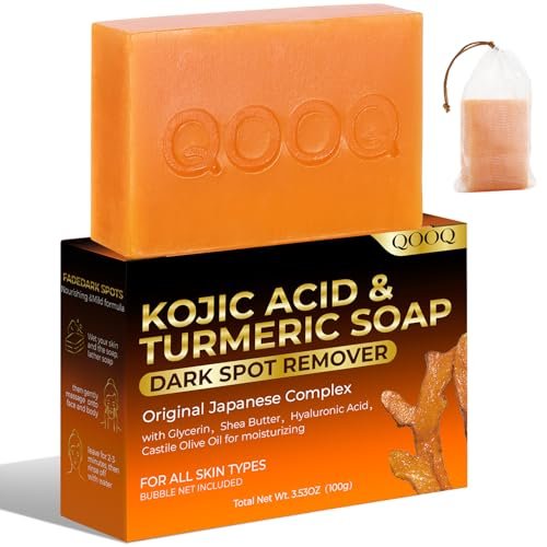 qooq turmeric kojic acid soap for dark spots remover – facial...