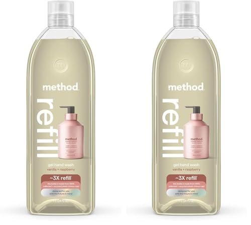 method gel hand soap refill, vanilla + raspberry, 34 fl oz