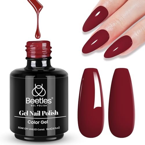 beetles red gel polish, burgundy red color gel nail polish soa...