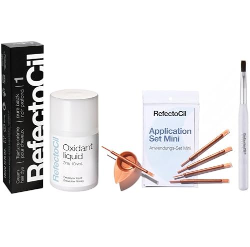 refectocil black hair tinting kit includes cream hair dye + ap...