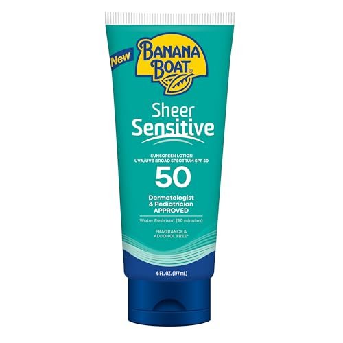 banana boat sheer sensitive body lotion, spf 50, 6oz