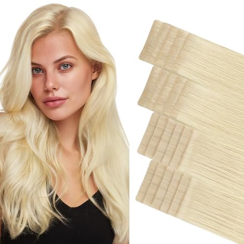 goo goo invisi edge tape in hair extensions human hair, 613r b...