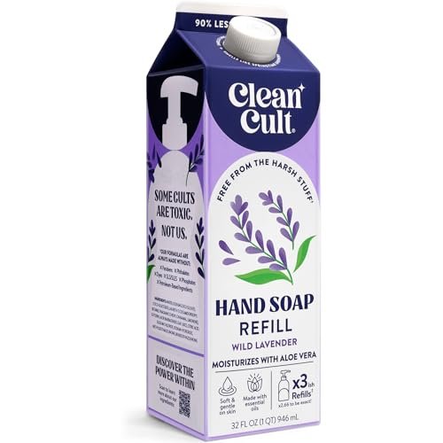 cleancult liquid hand soap refill wild lavender moisturize...