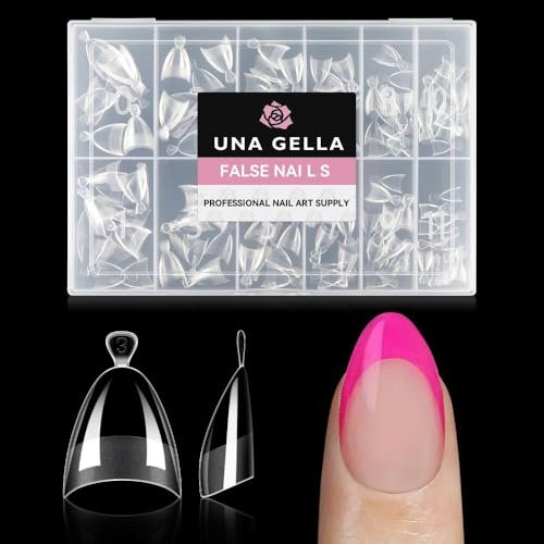 una gella almond gel nail tips short: half cover almond shape...