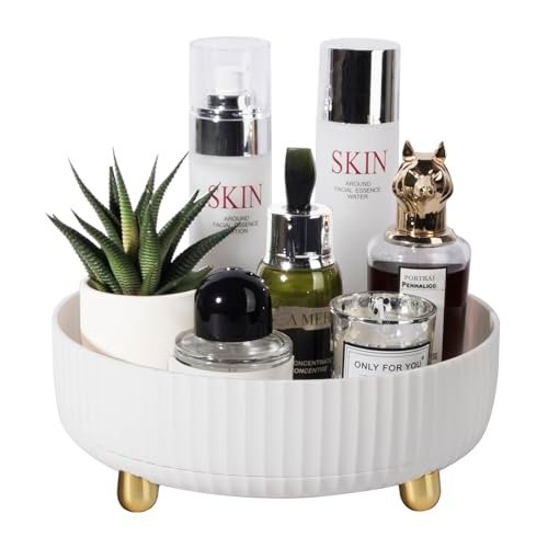 anyoifax makeup perfume organizer tray 360 degree rotating laz...