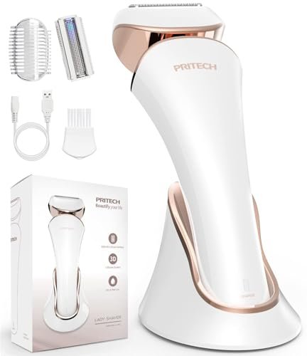 pritech electric razor for women rechargeable shaver for wom...
