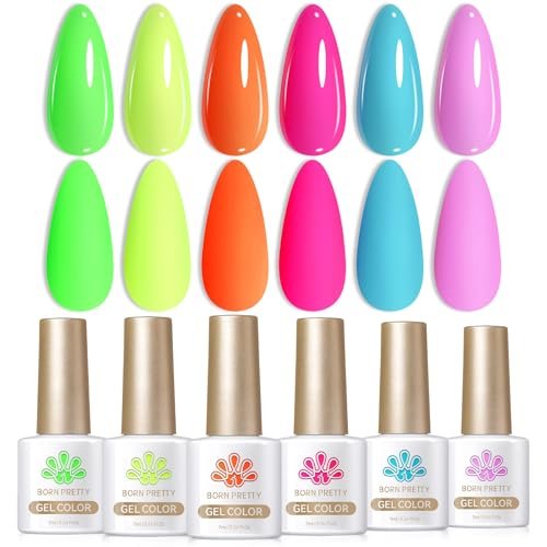 born pretty gel nail polish spring summer neon fluorescent ora...