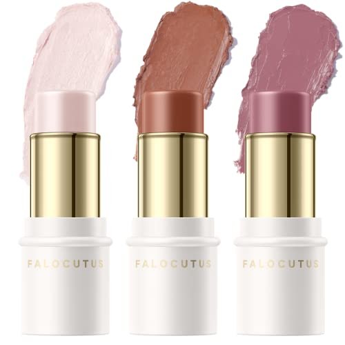 falocutus 3 pcs universal contour stick set,cream blush & high...