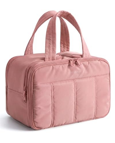 bagsmart travel toiletry bag, puffy large toiletry bag for wom...