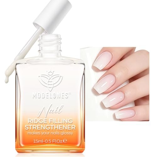 modelones nail strengthener and growth milky white nail polish...