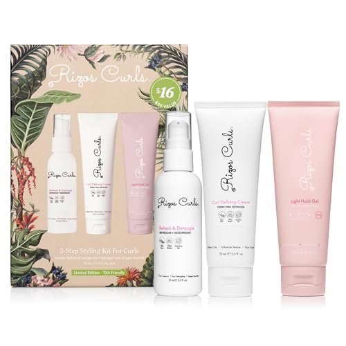 rizos curls 3 step styling kit define, style, hold with curl...