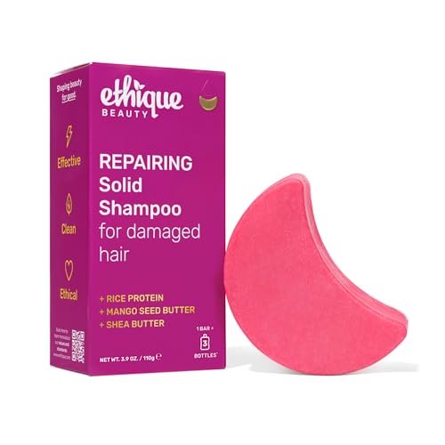 ethique repairing shampoo bar for dry, damaged hair with rice...