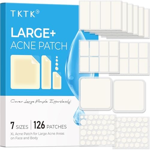 tktk large pimple patches for face, 7 sizes xl acne patches, b...