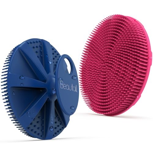 silicone body scrubber 2 pack, beautail shower bath scrubber,...