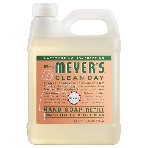 mrs. meyer's clean day hand soap refill, geranium scent, 33 fl...