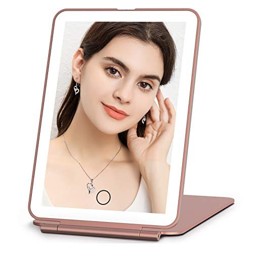 funtouch rechargeable travel makeup mirror with 72 led lights,...