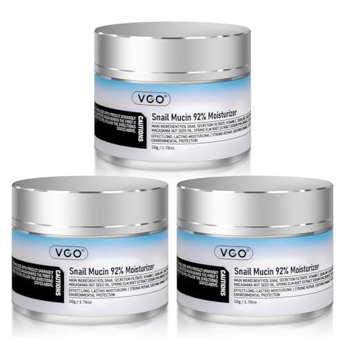vgo 3 pack 92% snail mucin moisturizer, anti aging, skin repai...