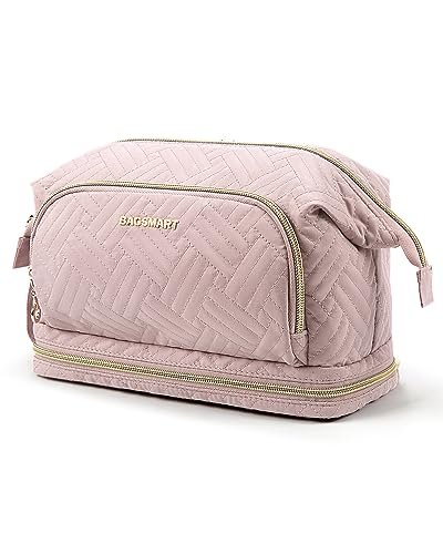 bagsmart travel makeup bag, cosmetic bag make up organizer cas...