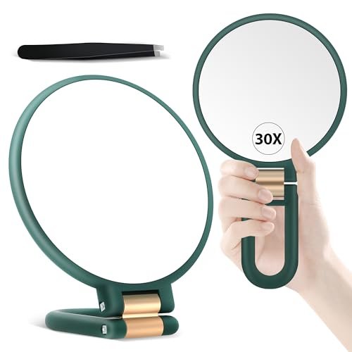 b beauty planet 30x magnifying mirror, hand mirror with handle...