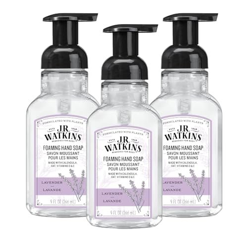 j.r. watkins foaming hand soap with pump dispenser, moisturizi...