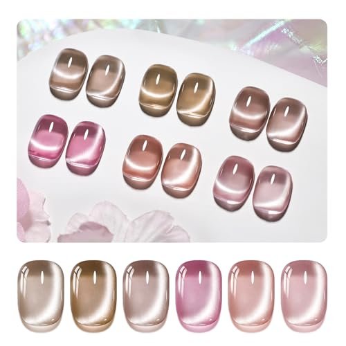 jodsone 10ml cat eye gel nail polish set pink brown collection...