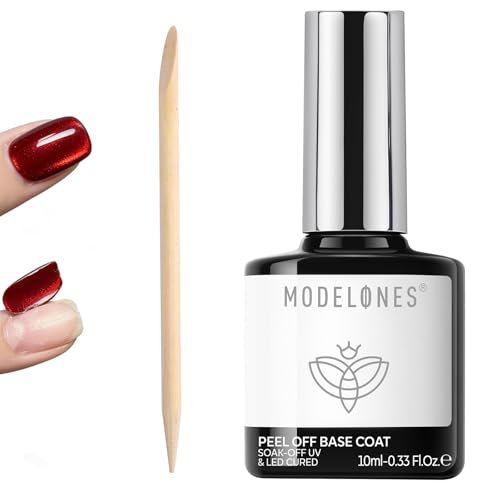 modelones u v peel off gel base coat, quick dry peelable base...