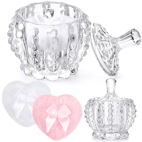 tioncy 3 pcs large body powder puff and container valentine's...