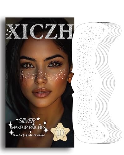 XICZH Glitter Freckles, Body and Face Glitter Makeup Patches f... xiczh glitter freckles, body and face glitter makeup patches f...