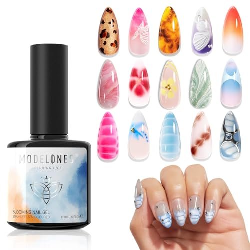 modelones blooming gel nail polish, 15 ml clear nail art acces...
