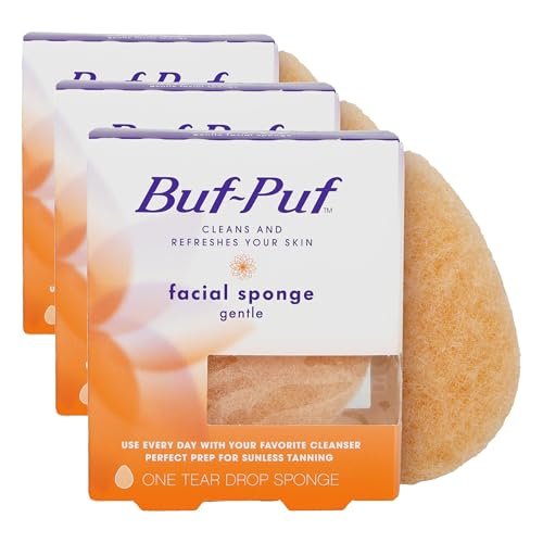 buf puf gentle facial sponge, dermatologist developed, removes...