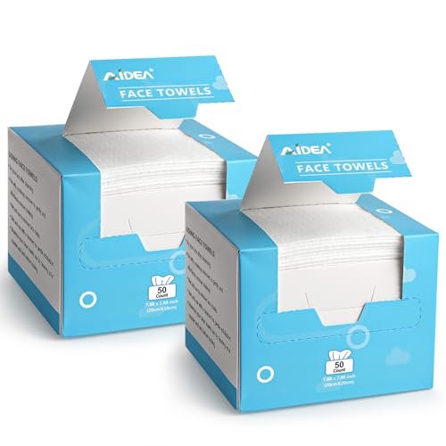 aidea face towels disposable 100ct , clean facial towelettes f...