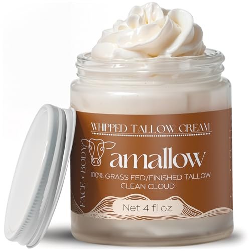 amallow 100% grass fed beef tallow for skin care face + body...