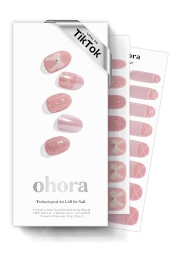 ohora semi cured gel nail strips works with any lamps, salon...