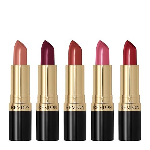 revlon super lustrous lipstick gift set, 5 piece, creamy formu...