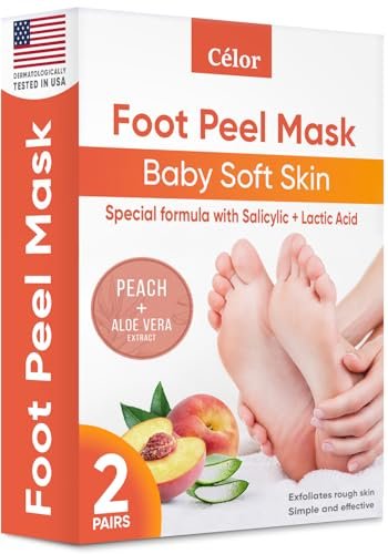 cÉlor foot peeling mask for dry cracked feet | foot mask to ex...