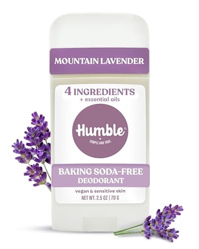 humble aluminum free deodorant for women & men, mountain laven...