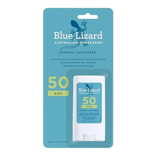 blue lizard kids mineral spf 50 sunscreen stick, zinc oxide, 1...