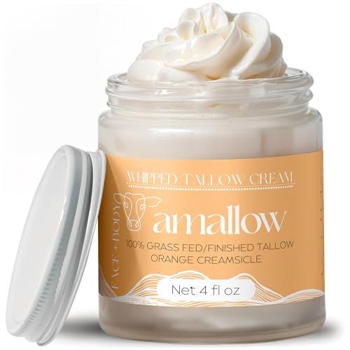 amallow 100% grass fed beef tallow for skin care face + body...