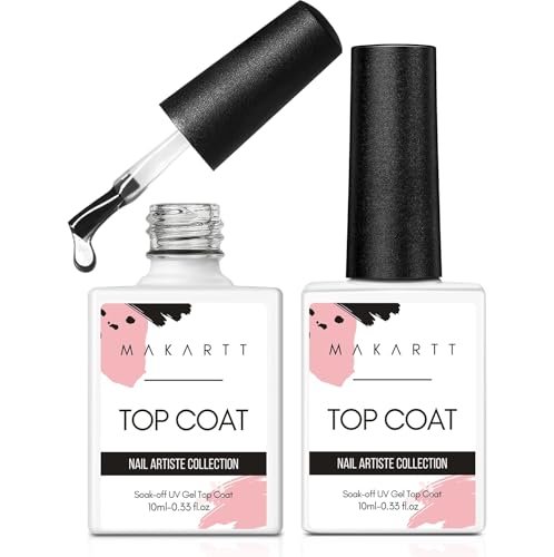 makartt gel top coat 2 pcs no wipe top coat gel nail polish...