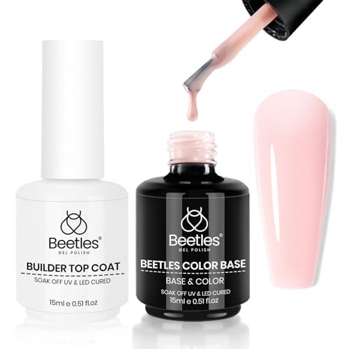 beetles rubber base gel and builder top coat gel nail polish s...