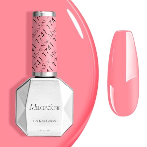 melodysusie coral pink gel nail polish,0.5fl oz soak off uv le...