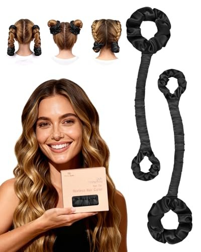 bonnet queen heatless hair curler set , heatless curls overnig...