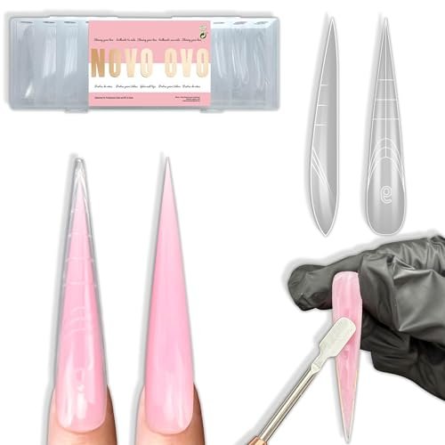 novo ovo extra super long 3xl 4xl stiletto pointed nail dual f...