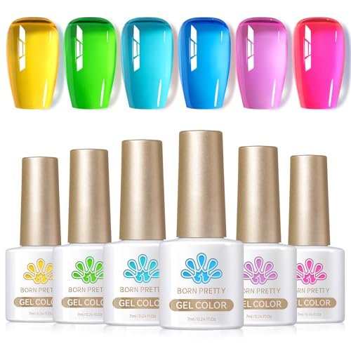 born pretty jelly gel nail polish spring summer neon gel polis...