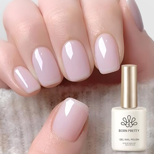 born pretty jelly gel nail polish,soft mist pink purple sheer...