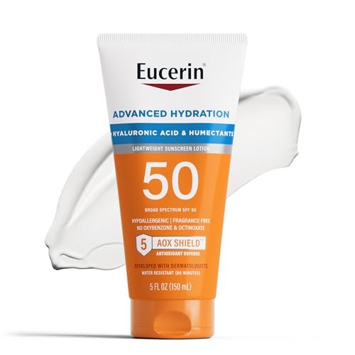 eucerin sun advanced hydration spf 50 sunscreen lotion, lightw...