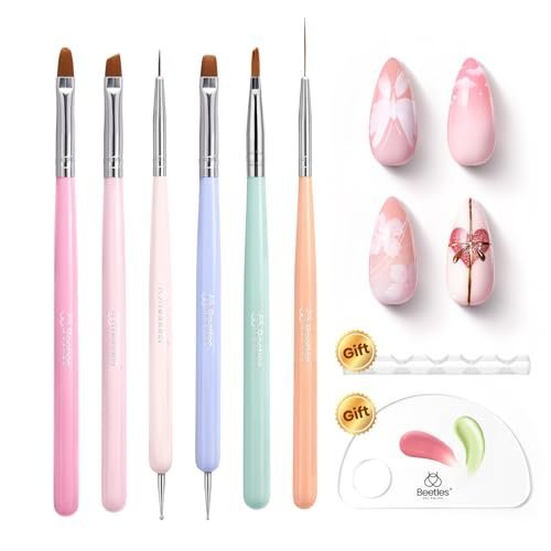 beetles nail art brushes, 6pcs nail art tool set, nail double ...