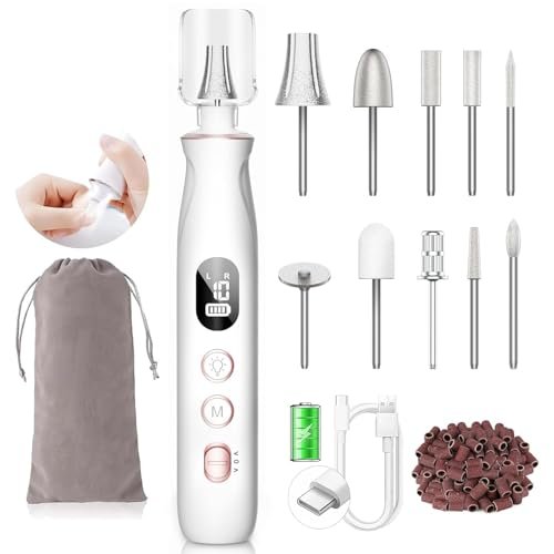 hskai professional nail drill kit: electric nail file with lcd...